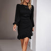 Damen Puff Langarm-Kleid - Elegant und Vielseitig