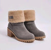 Elegante Mid-Tube Thick Heel Suede Snow Boots