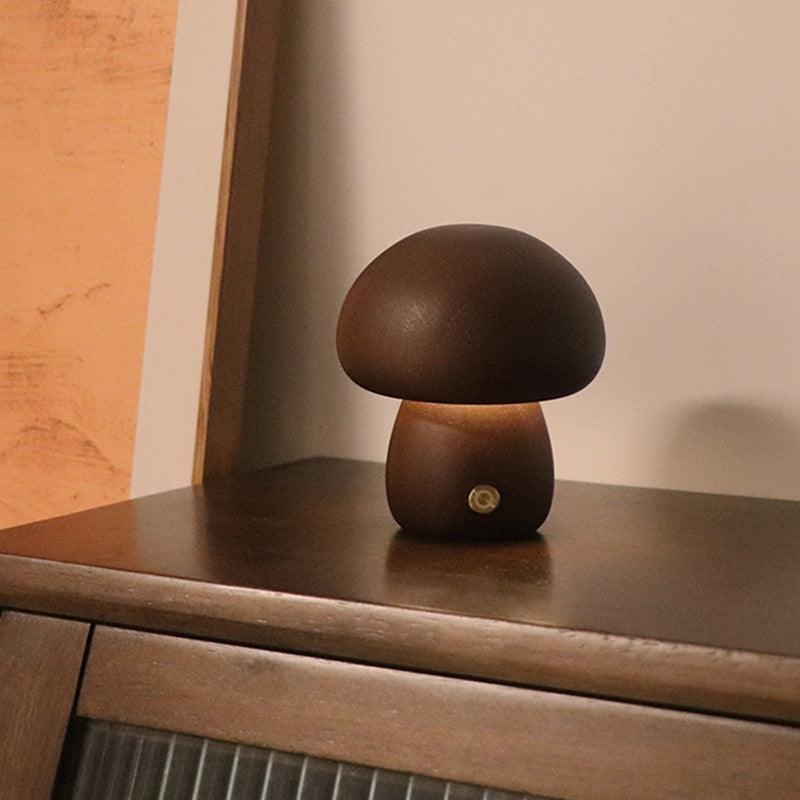 INS Holz Pilz LED Nachtlicht Touch Schalter Schlafzimmer Nachttischlampe