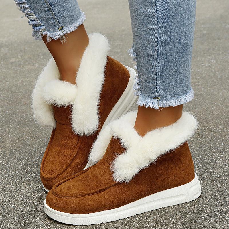 Luxuriöse Wildleder Winterstiefel für Frauen - Plüschfutter, Stilvolles Design