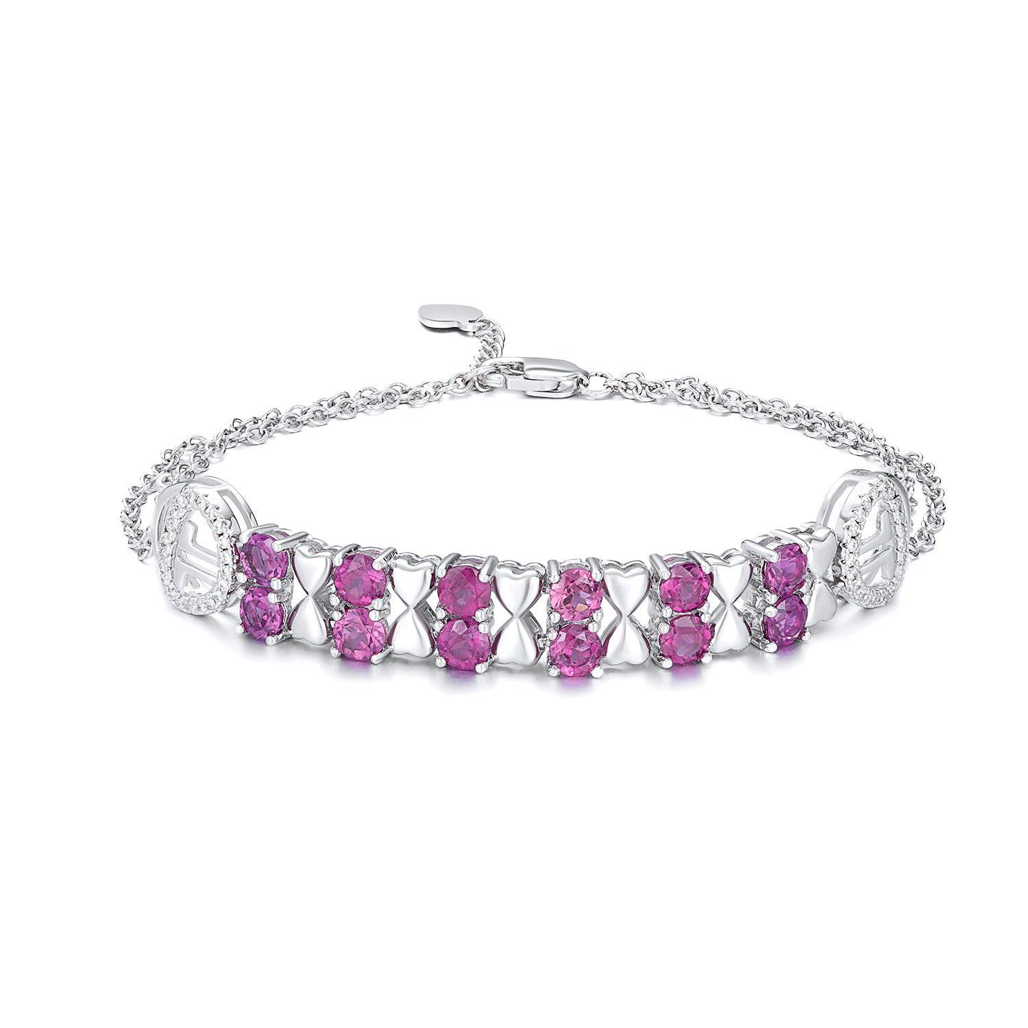 Lila Granat Armband