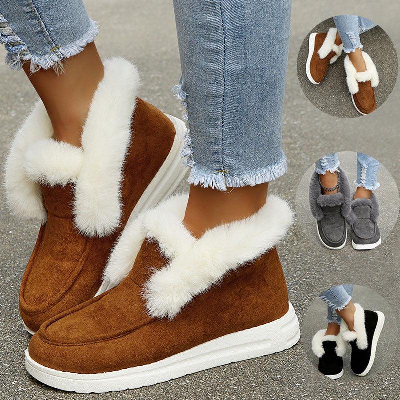 Luxuriöse Wildleder Winterstiefel für Frauen - Plüschfutter, Stilvolles Design
