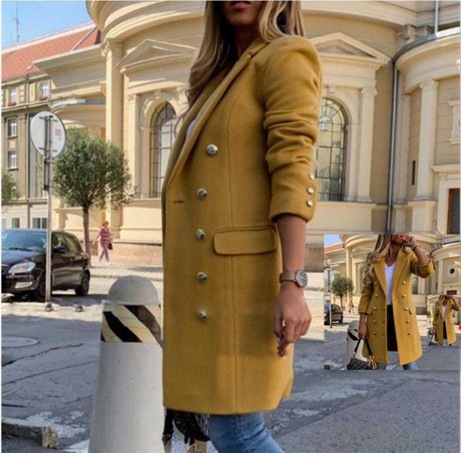 Elegante Blends Damen Mantel Trenchcoat Vintage Stil