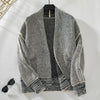 Herbst Winter Waffel Cardigan Loose Fit Langarm Frauen Mantel