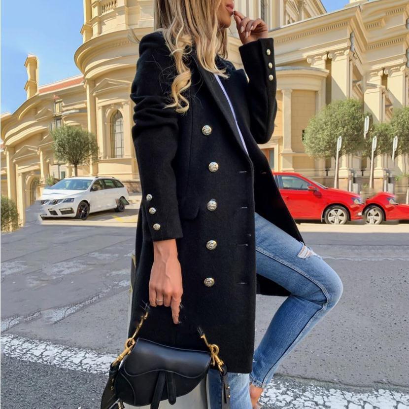 Elegante Blends Damen Mantel Trenchcoat Vintage Stil