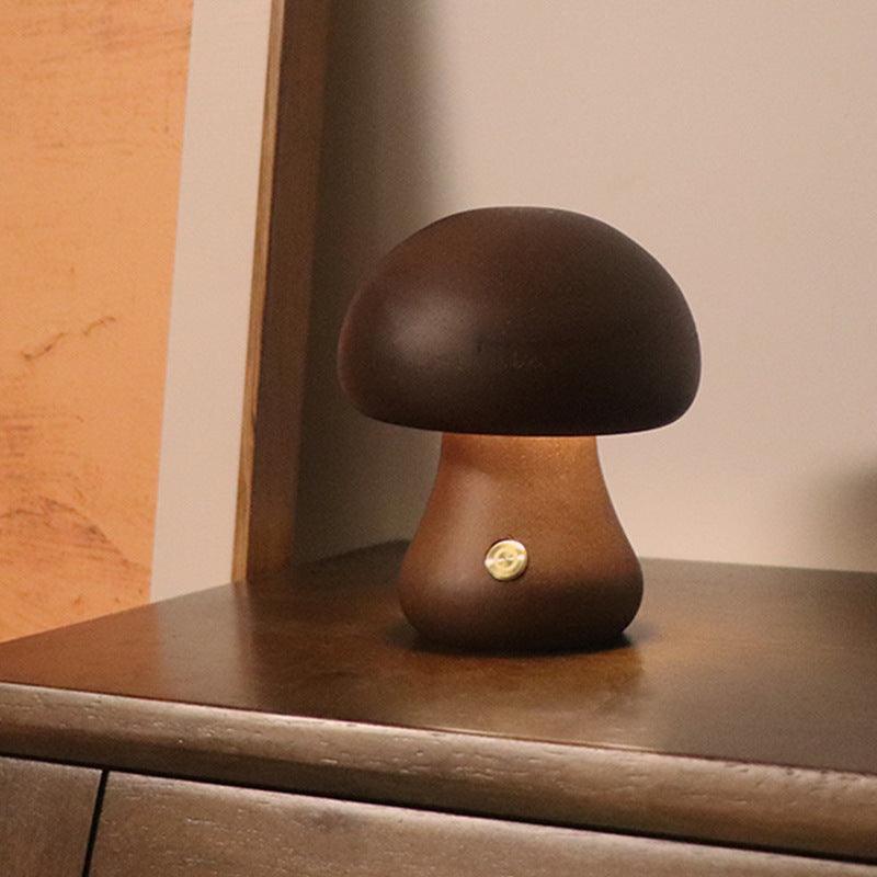 INS Holz Pilz LED Nachtlicht Touch Schalter Schlafzimmer Nachttischlampe