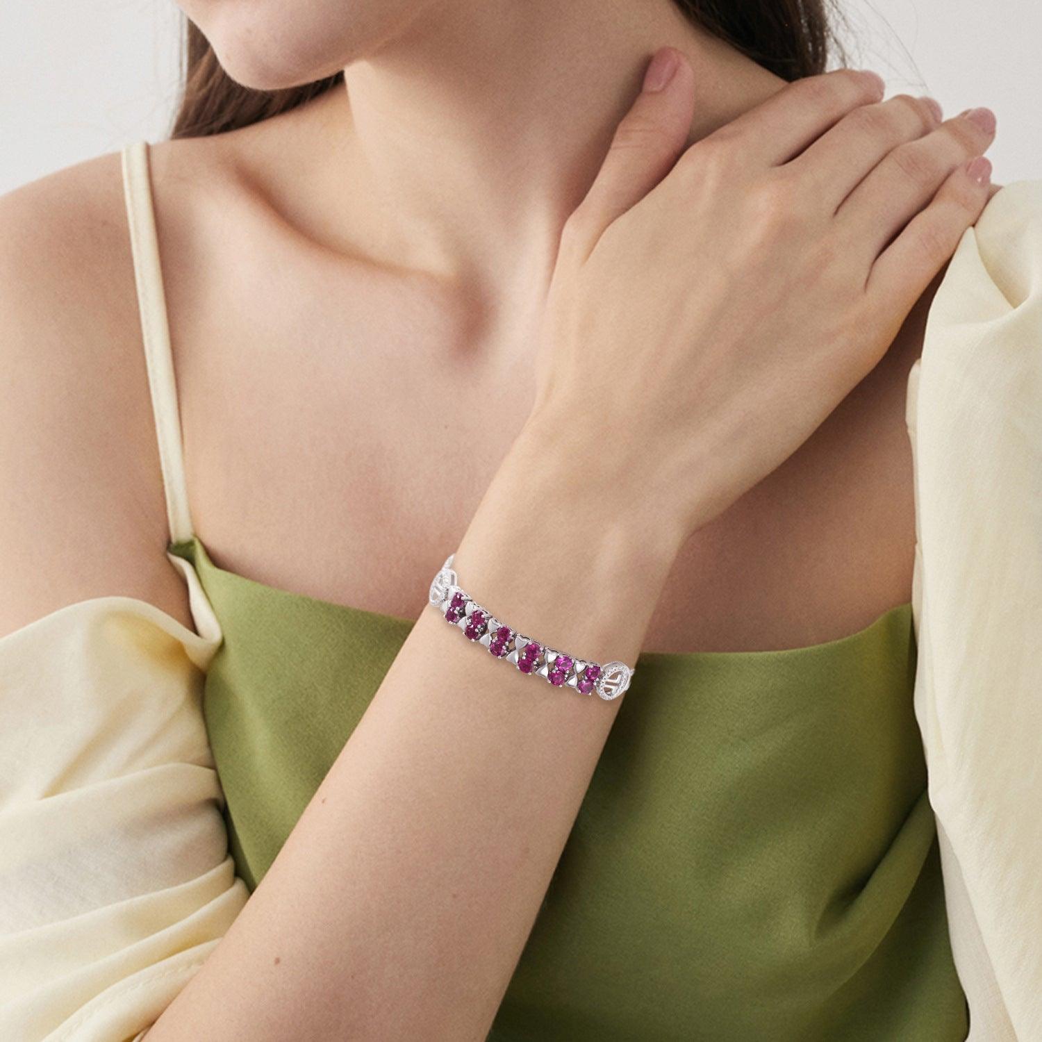 Lila Granat Armband