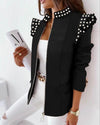 Leopard Print Zip Ruffle Shoulder Jacke - Stil & Funktionalität