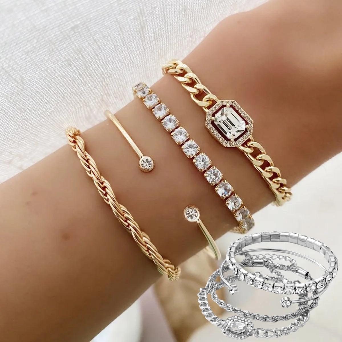 Boho Kristall Armband Set