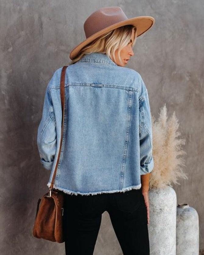 Denim Frayed Short Jacket - Moderner Trend mit Komfort