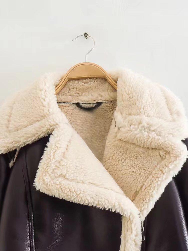 Damen Kurze Revers Lange Ärmel Slim Mode Jacke