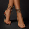 Exquisite Ankle Strap Stiletto Sandalen - Damen Stiletto Sandalen mit Knöchelriemen
