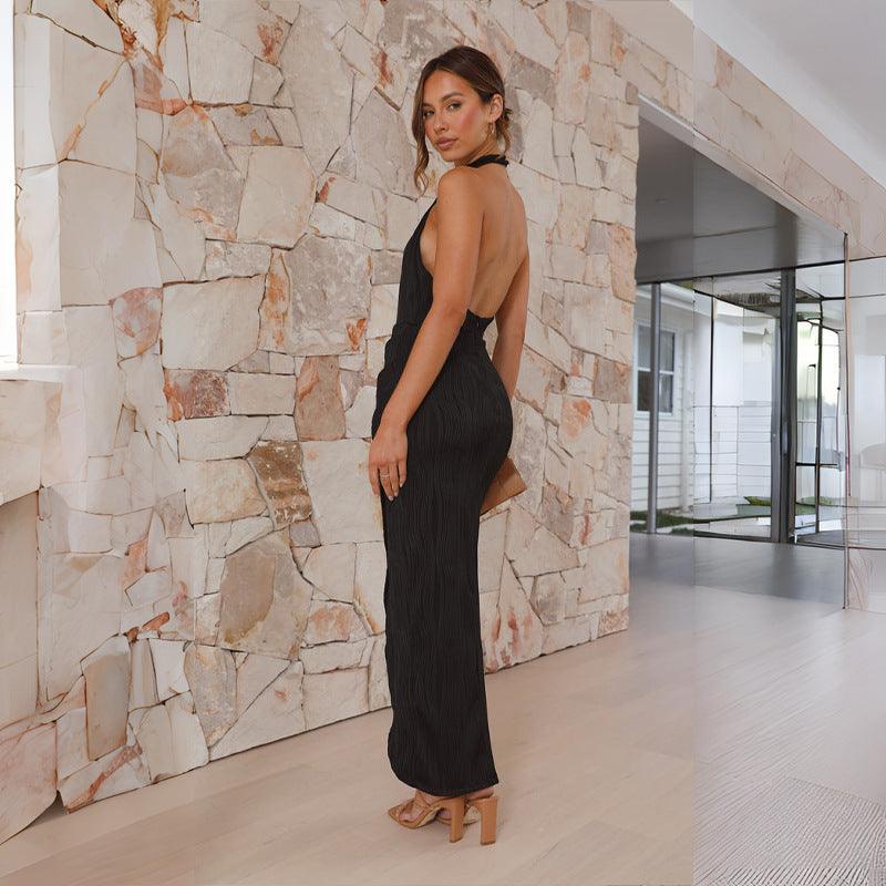 Halter Split Lang Kleid - Sommerkleid für Stilvolle Anlässe