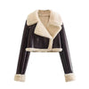 Damen Kurze Revers Lange Ärmel Slim Mode Jacke