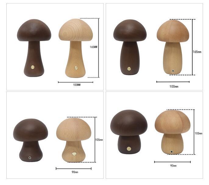 INS Holz Pilz LED Nachtlicht Touch Schalter Schlafzimmer Nachttischlampe
