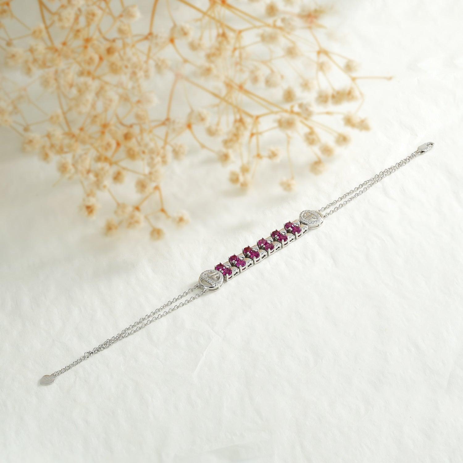 Lila Granat Armband