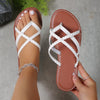 FENNJA Damen Thong Sandalen - Cross-woven Design Flip Flops für den Urlaub
